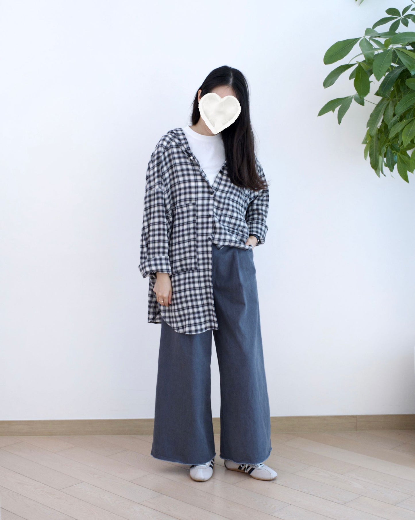 韓國闊筒扯布褲︎