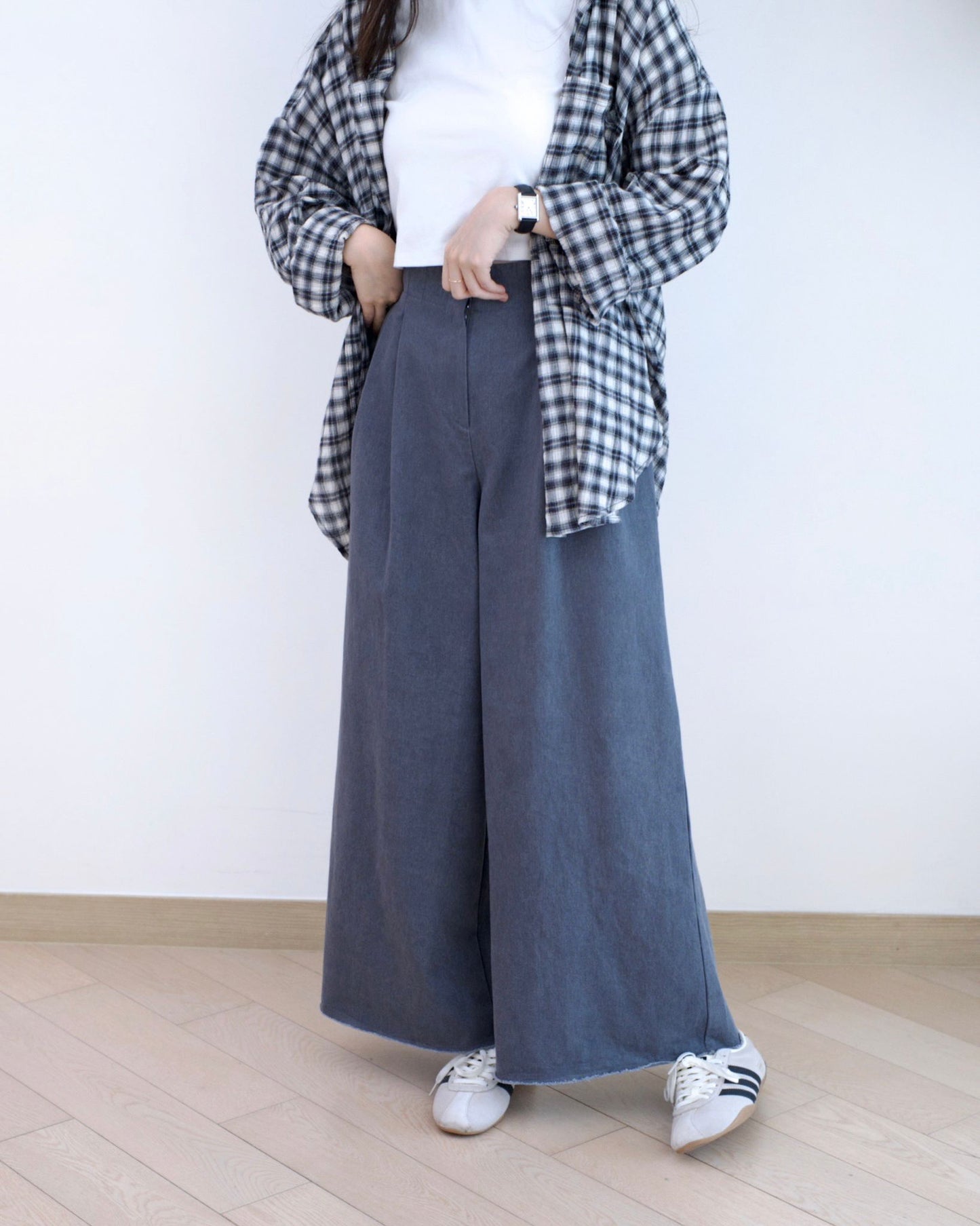 韓國闊筒扯布褲︎