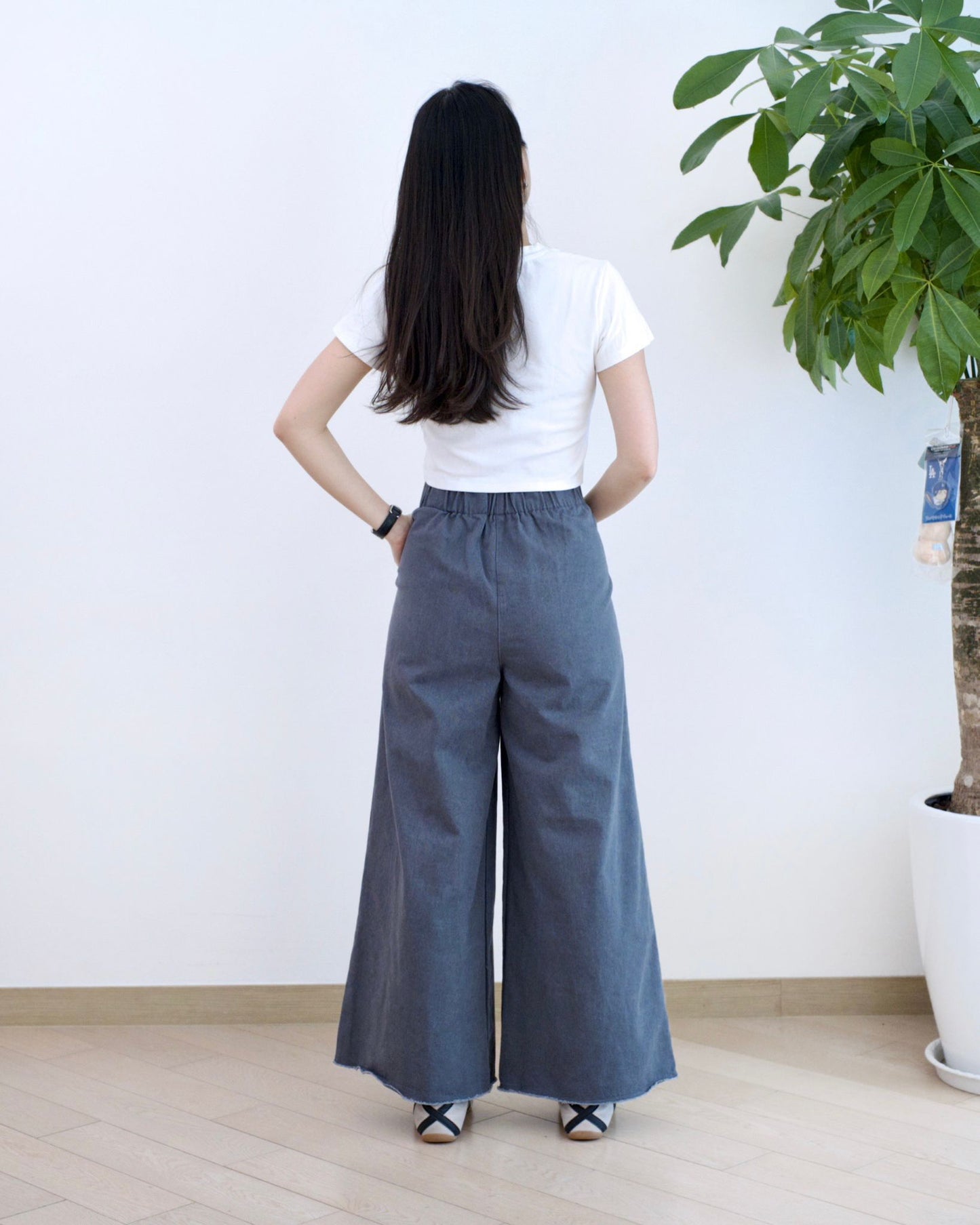 韓國闊筒扯布褲︎