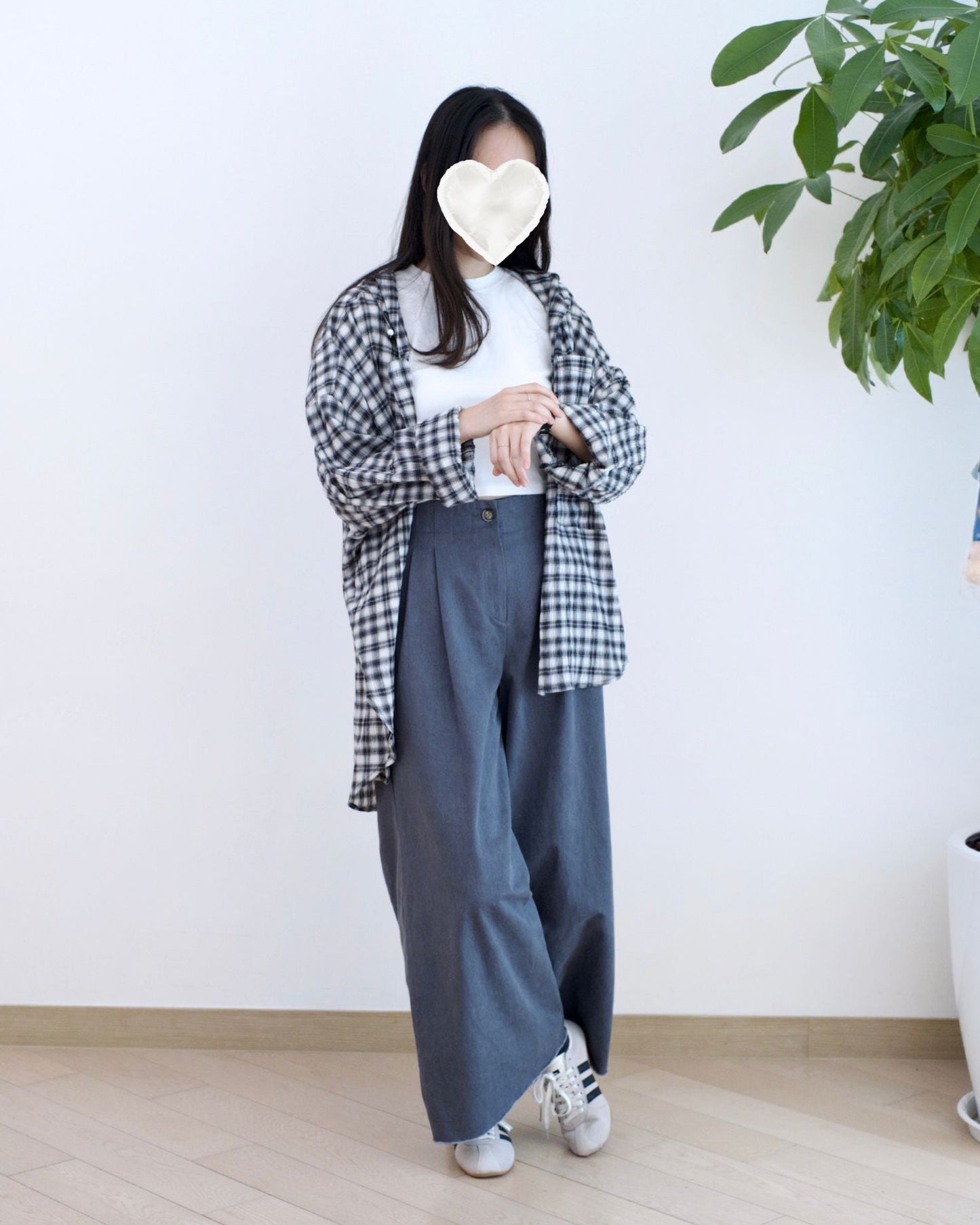 韓國闊筒扯布褲︎