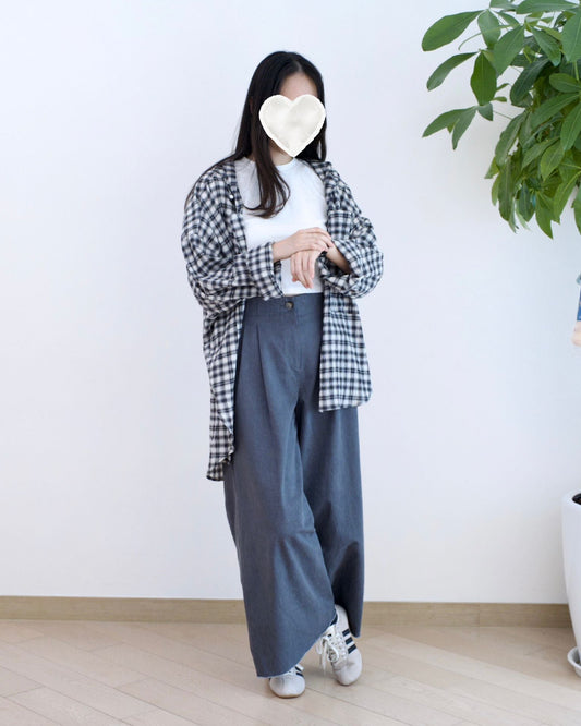 韓國闊筒扯布褲︎