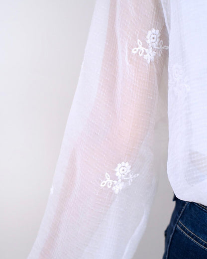 韓國刺繡花花襯衫