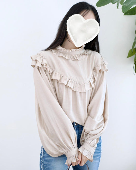 韓國一衣兩穿Ruffle襯衫