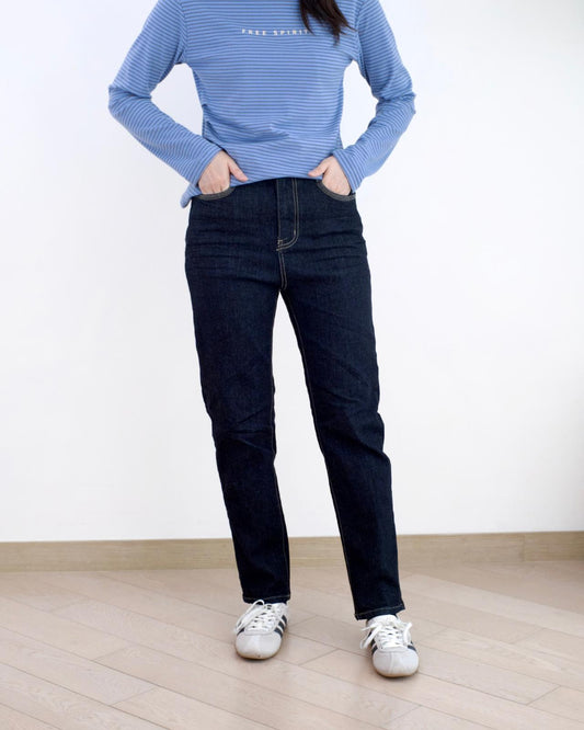 韓國原色直腳牛仔褲