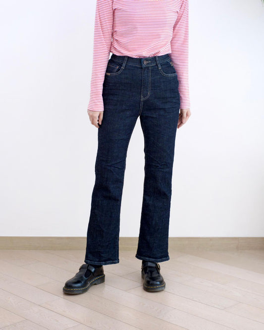 韓國原色微喇叭牛仔褲