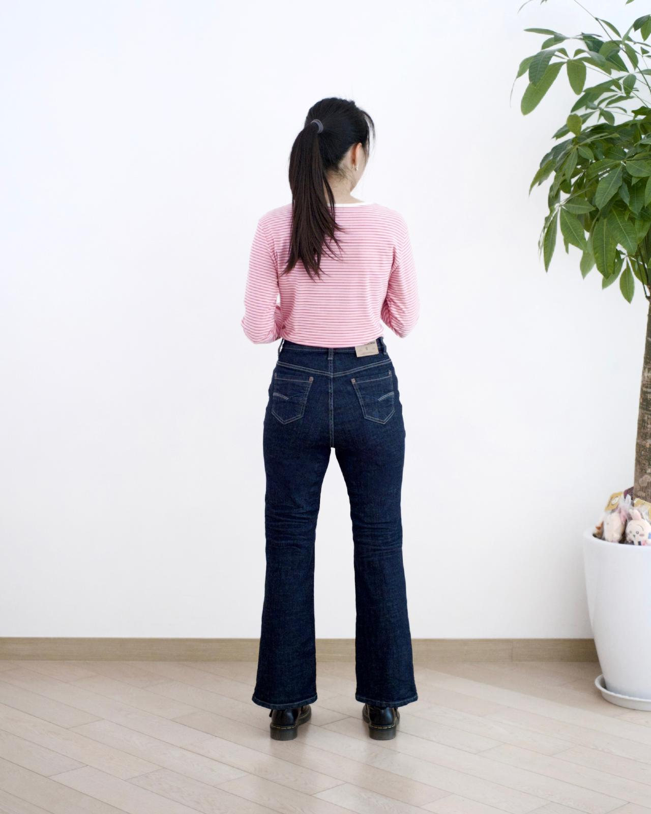 韓國原色微喇叭牛仔褲