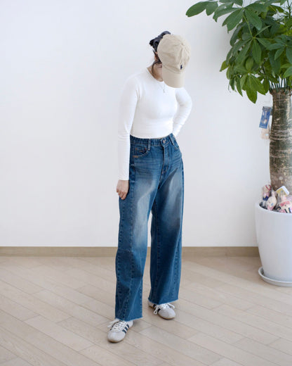 韓國彎刀牛仔褲