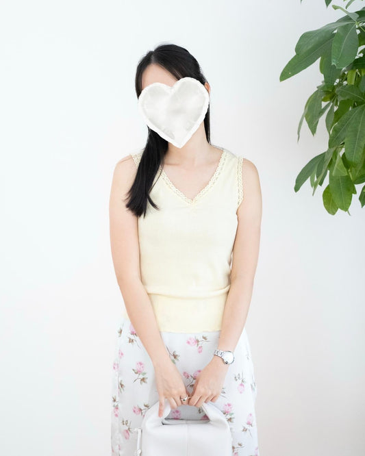 韓國V領Lace邊背心