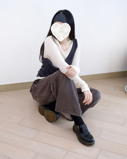 Vikini 洗水闊筒全橡筋牛仔褲