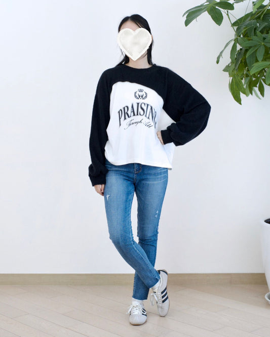 Vikini 洗水貼腳牛仔褲