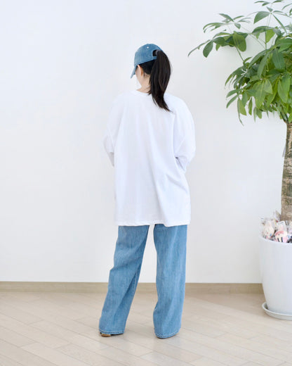 Vikini 綁繩全橡筋闊筒牛仔褲