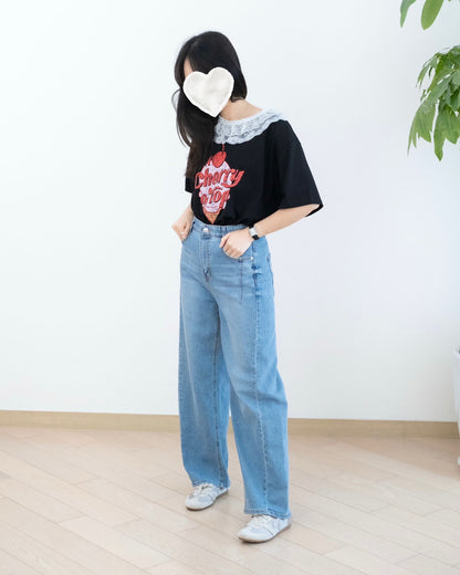 Vikini 洗水直腳牛仔褲