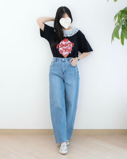 Vikini 洗水直腳牛仔褲