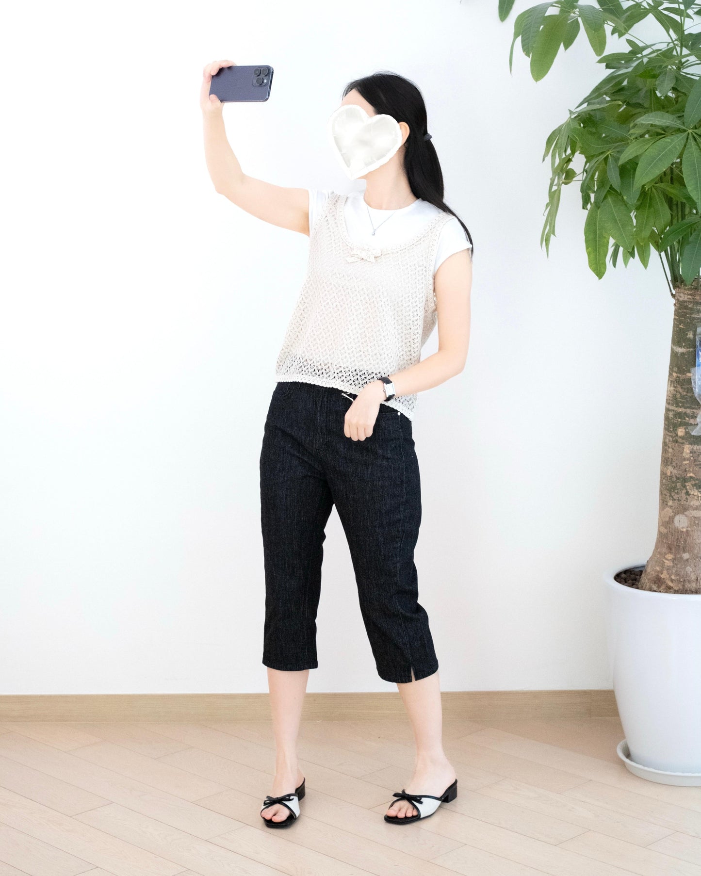 Vikini Cool 小開衩7分牛仔褲