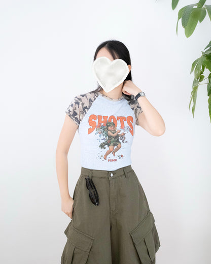 迷彩/豹紋手袖Tee