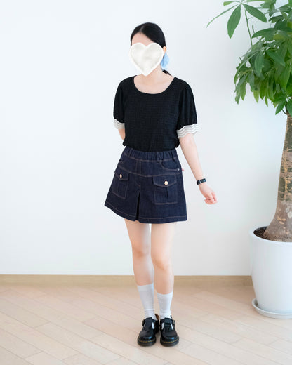 Moci A Cut 鈕扣口袋短裙褲