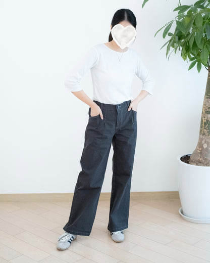 Eltoo 明線直筒扯布褲
