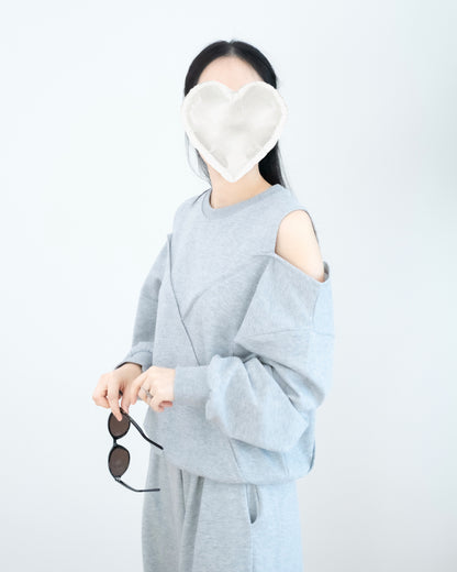 露肩車線休閑套裝Set