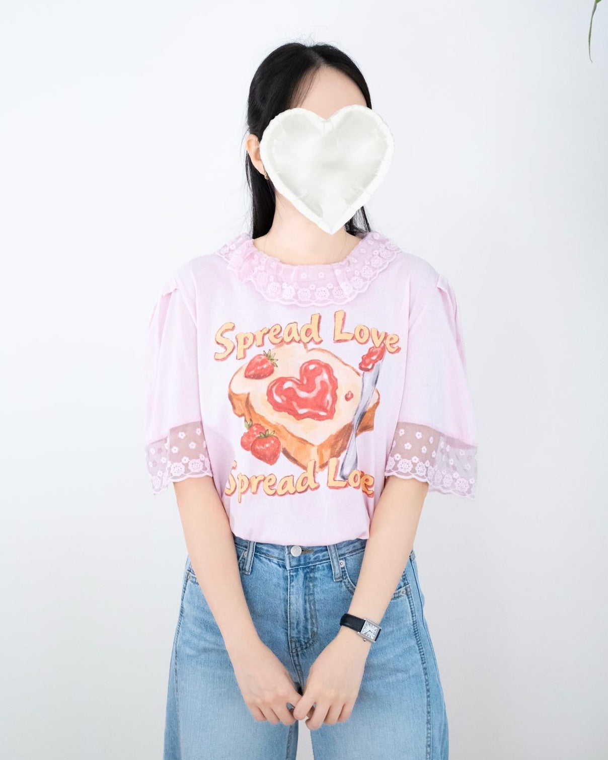 Lace拼多士圖案Tee