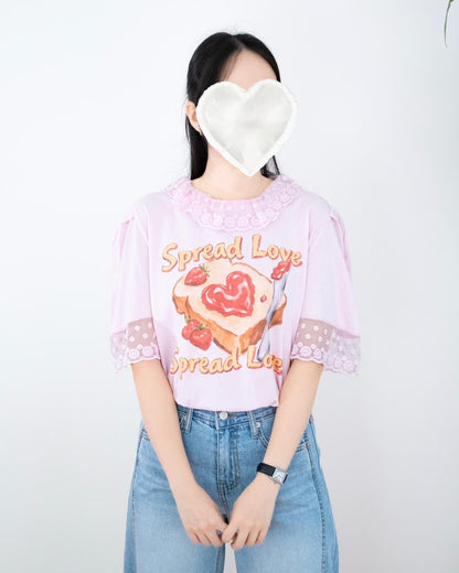 Lace拼多士圖案Tee