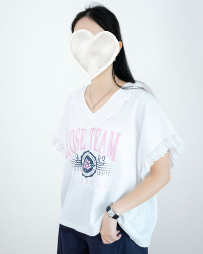 Lace撞英文字Tee