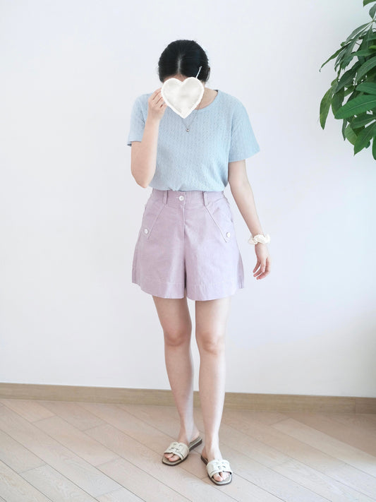 Moci 鈕扣扯布短褲