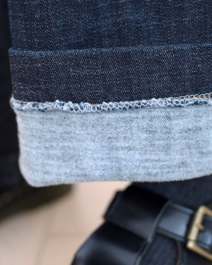 Howluk 薄絨直筒牛仔褲