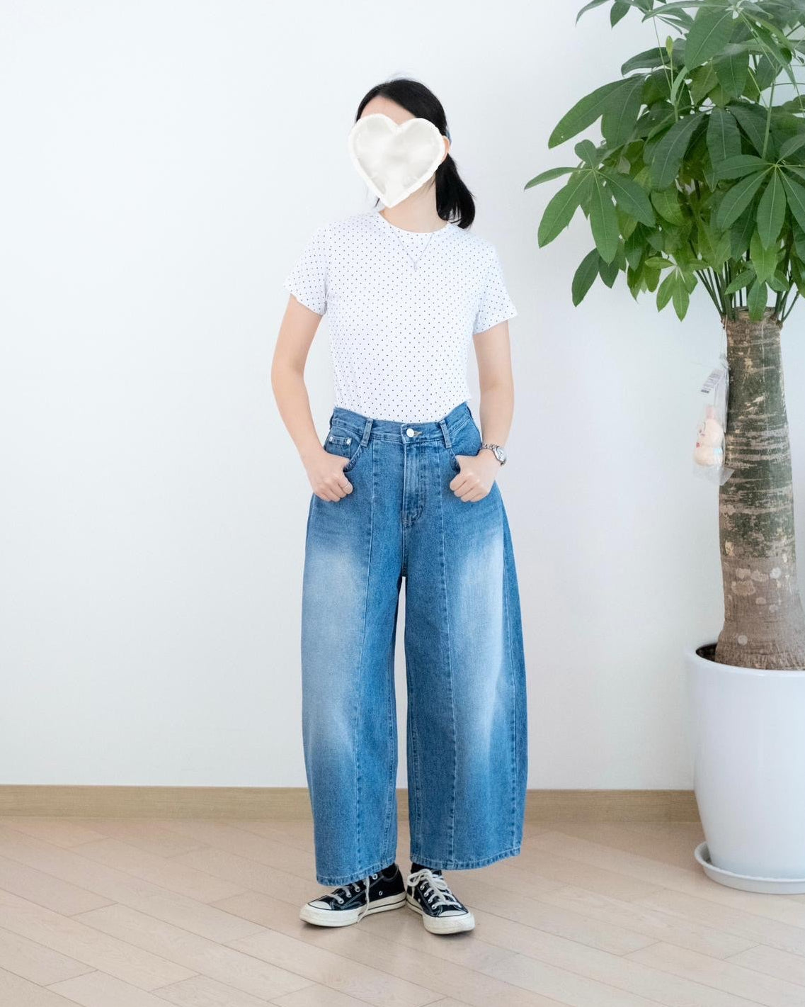 Odd Eye 車骨闊腳牛仔褲