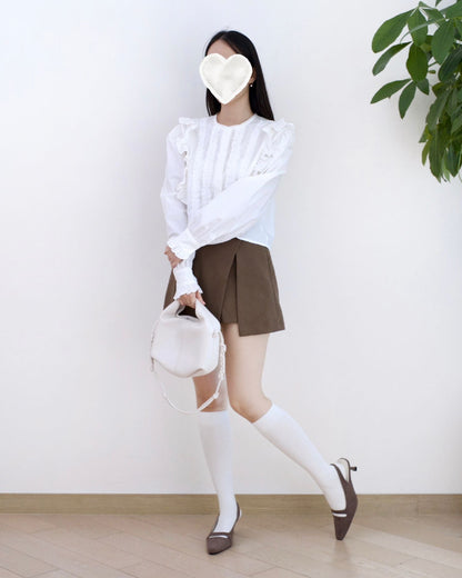韓國Lace Ruffle襯衫
