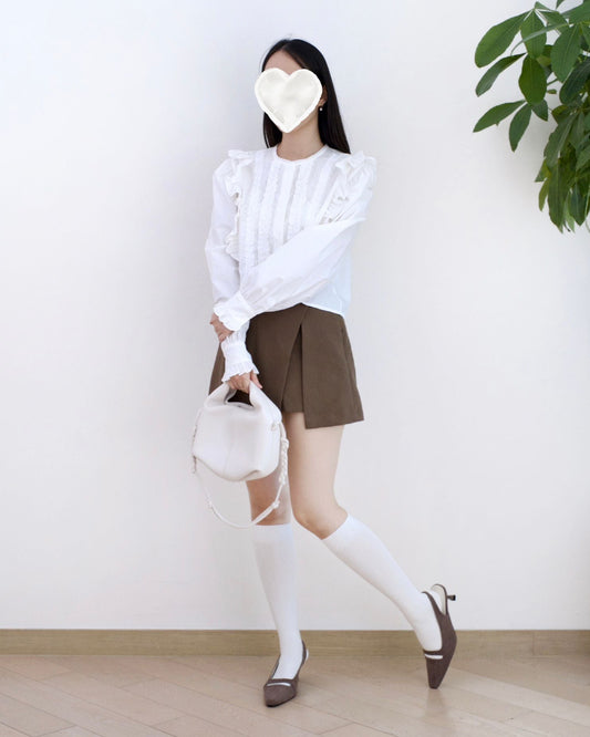 韓國Lace Ruffle襯衫