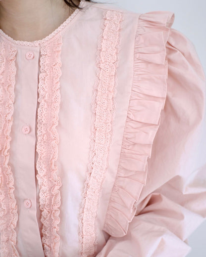 韓國Lace Ruffle襯衫